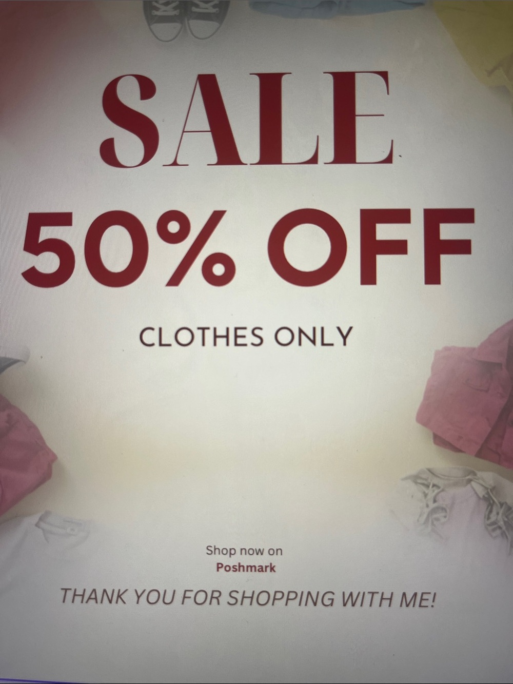 SALE 50% OFF Sign - Red & White